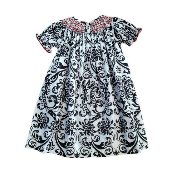 Le' Za Me Bishop Smocked Black and White Dress Size 2T - Picture 6 of 7